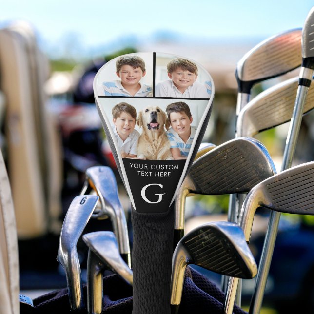 Custom 3 Photo Collage Monogrammed Golf Head Cover (Creator Uploaded)