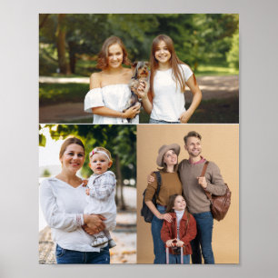 Custom 3 Photo Collage Poster