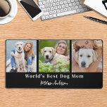Custom 3 Photo Dog Mum Personalised Pet Lover  Desk Mat<br><div class="desc">This desk mat features a customisable photo collage with three pictures of your choice, perfect for showcasing your furry friend. The modern and cute design is ideal for dog moms or anyone looking for a fun desk accessory. It's a great addition to any office space and can be personalised to...</div>