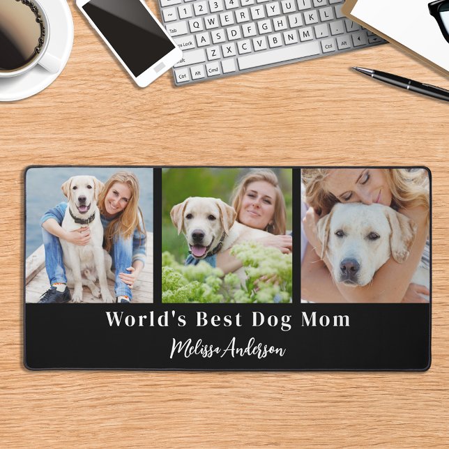 Custom 3 Photo Dog Mum Personalised Pet Lover  Desk Mat (Creator Uploaded)