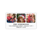 Custom 3 Photo Family Pet Christmas Return Address