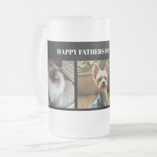 Custom 3 Photo Fathers Day or All Occasion Frosted Glass Beer Mug