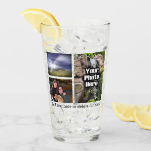 Custom 3 Photo Keepsake Collage Personalised Glass
