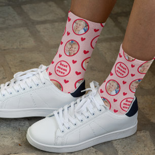  Custom 3 Photo Mother's Day Funny Face Socks