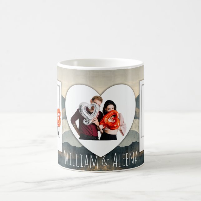 Custom 3 Photo Mug with Personalised Text Gift (Center)