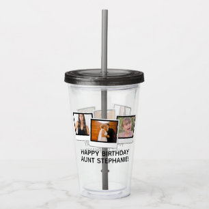 Custom 3-Photo Snapshot Frames Personalised Gift Acrylic Tumbler