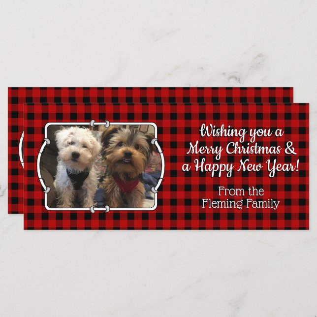 Custom 3 Photos Country Red Buffalo Check Plaid (Front/Back)