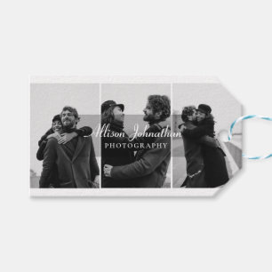 custom 3 photos script photography thank you gift tags