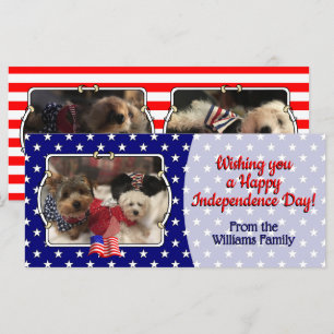 Custom 3 Photos USA American Flag Patriotic Cute