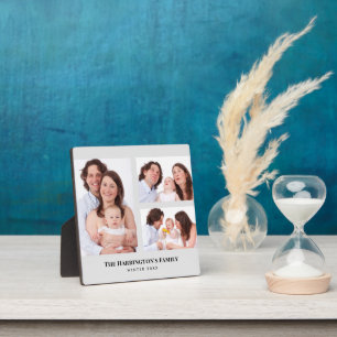 Custom 3 Sections Family Photos Collage Grey Frame