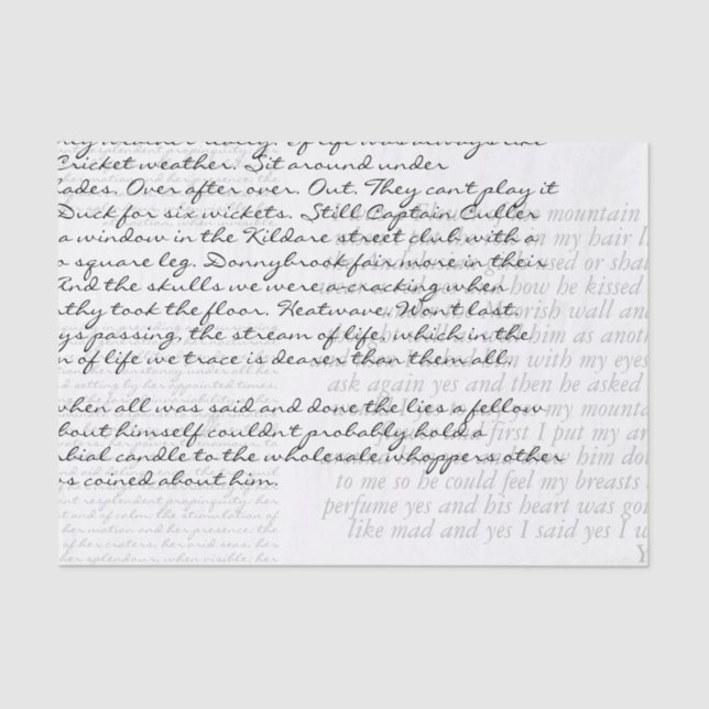 Custom 3 Text Blocks Handwritten Script Decoupage Tissue Paper (Front)