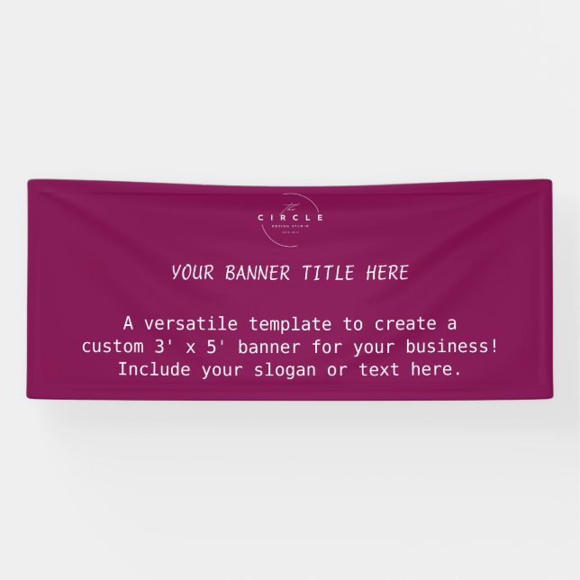 Custom 3' x 5' Bold Magenta Business Banner (Horizontal)