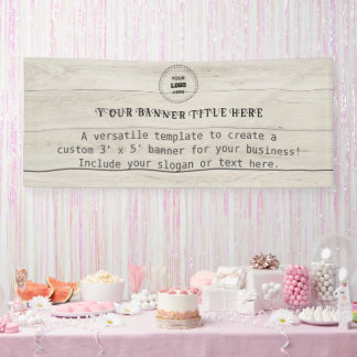 Custom 3' x 5' Rustic Wood Business Banner