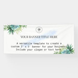 Custom 3' x 5' Succulent Greenery Business Banner