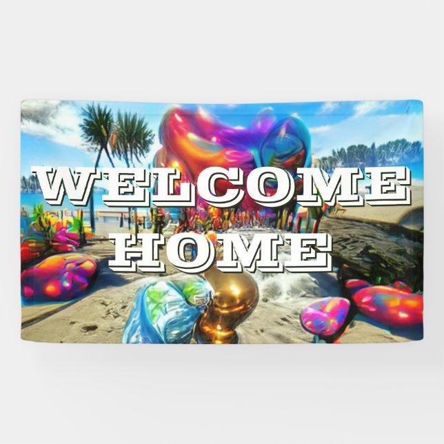 Custom 3' x 5' Welcome Home Vinyl Banner - Person (Horizontal)