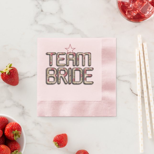 Custom 3D Bride Team Wedding Napkins (Insitu)