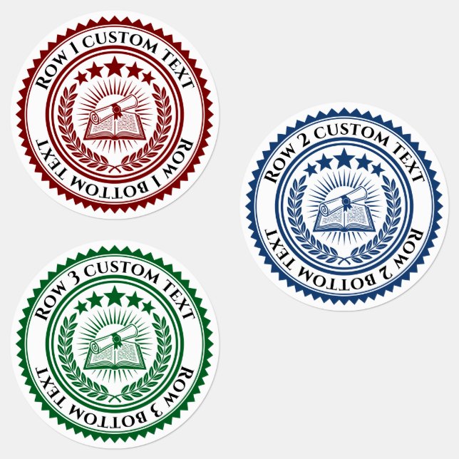 Custom 3D editable colour & text certificate seal (Group)