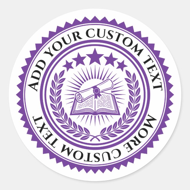 Custom 3D editable colour & text certificate seal (Front)