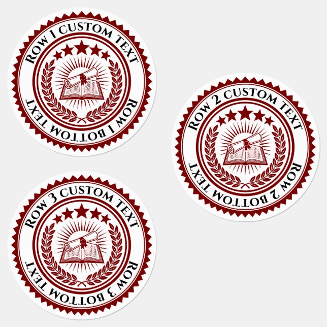 Custom 3D editable colour & text certificate seal (Group)