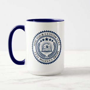 Custom 3D editable colour & text certificate seal Mug