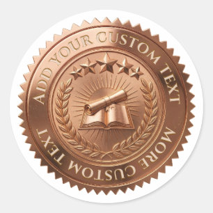 Custom 3D editable Copper foil certificate seal
