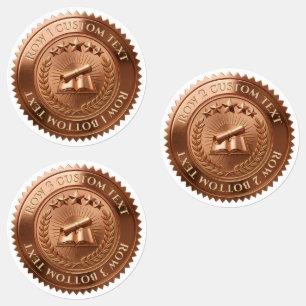 Custom 3D editable Copper foil certificate seal