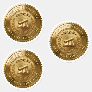Custom 3D editable Gold foil certificate seal