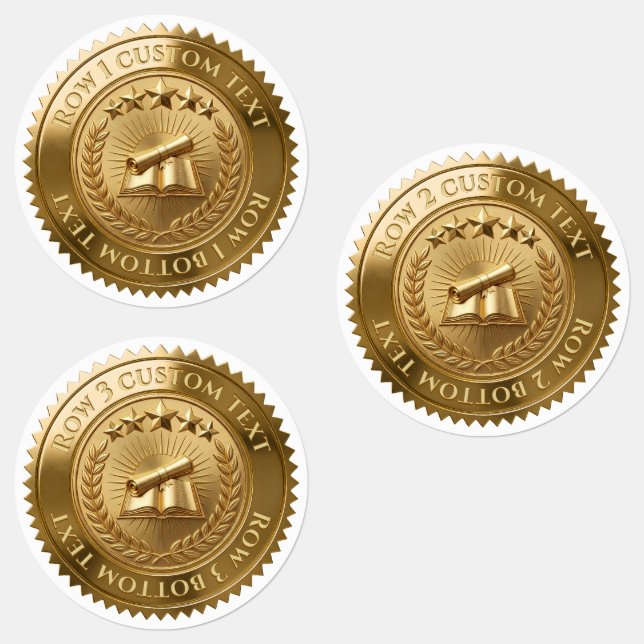 Custom 3D editable Gold foil certificate seal (Group)