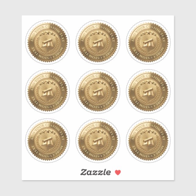 Custom 3D editable Gold foil certificate seal (Sheet)