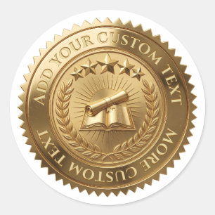 Custom 3D editable Gold foil certificate seal