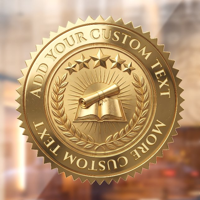 Custom 3D editable Gold foil certificate seal Window Cling (Sheet 2)