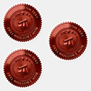 Custom 3D editable Red foil certificate seal