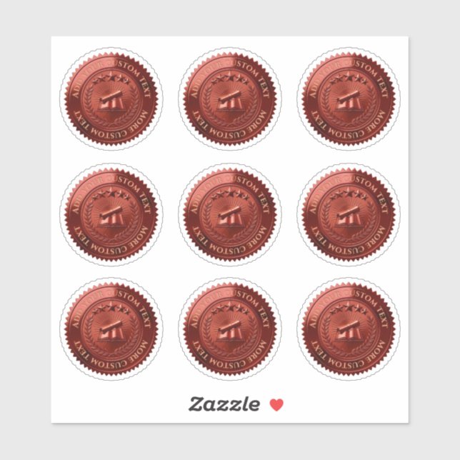 Custom 3D editable Red foil certificate seal (Sheet)