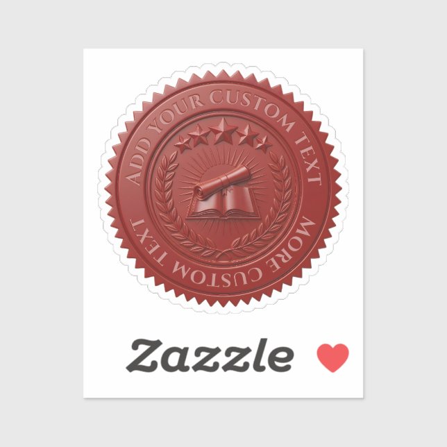 Custom 3D editable Red wax certificate seal (Sheet)