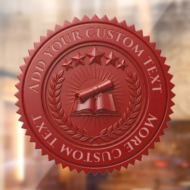 Custom 3D editable Red wax certificate seal Window Cling (Sheet 2)