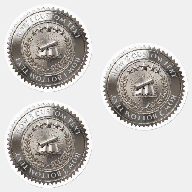 Custom 3D editable Silver foil certificate seal (Group)