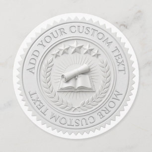 Custom 3D editable White wax foil certificate seal Invitation