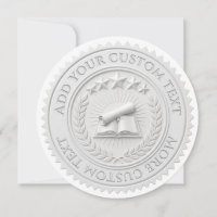 Custom 3D editable White wax foil certificate seal