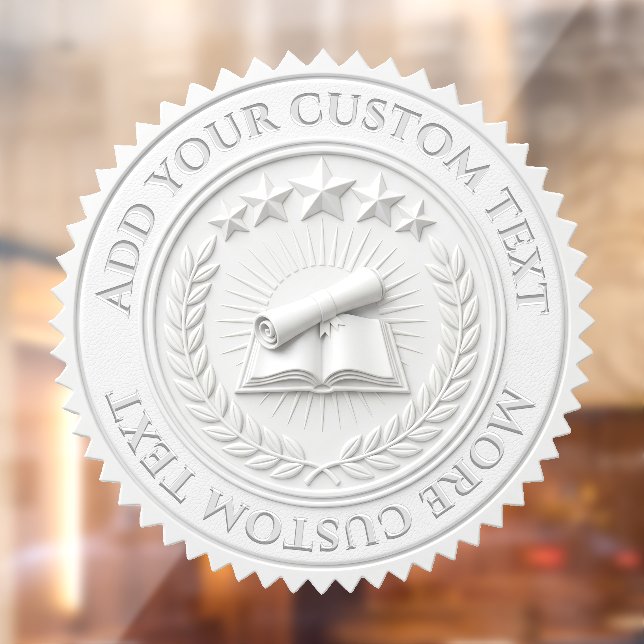 Custom 3D editable White wax foil certificate seal Window Cling (Sheet 2)