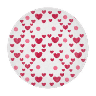 Custom 3D Jelly Hearts & Polka Dots Cute Pattern Cutting Board