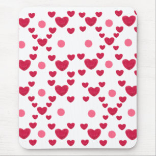 Custom 3D Jelly Hearts & Polka Dots Cute Pattern Mouse Mat