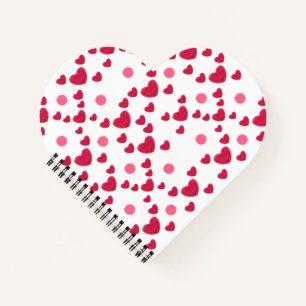 Custom 3D Jelly Hearts & Polka Dots Cute Pattern Notebook