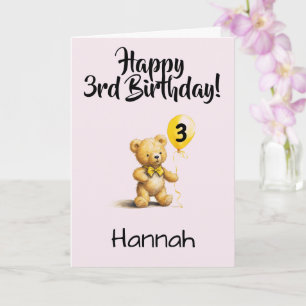 Custom 3rd Birthday Congratulations, Personalized Card