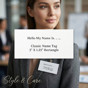 Custom 3X1.2 Name Tag Simple Clean Modern Style