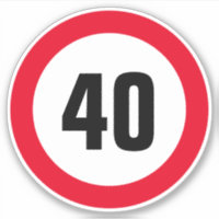 Custom 40 kmh or mph Speed Limit vinyl stickers