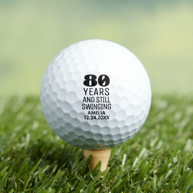 Custom 40th 50th 60th 70th 80th 90th Birthday Gift Golf Balls (Insitu Tee)