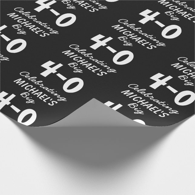 Custom 40th Birthday Celebrating 40 Wrapping Paper (Corner)