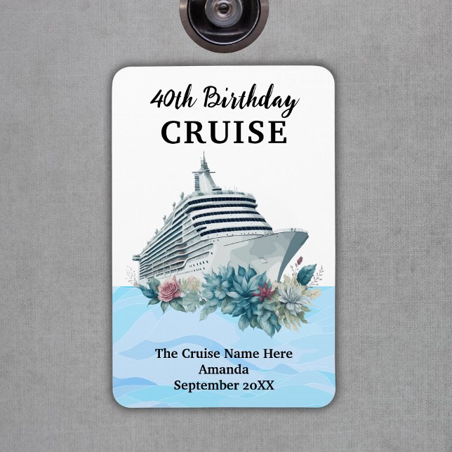 Custom 40th Birthday Cruise Cabin Door Magnet (Custom 40th Birthday Cruise Cabin Door Magnet
)