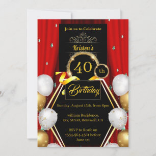 Custom 40th Birthday Invitation