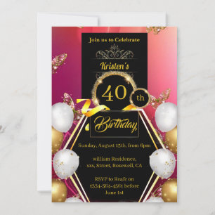 Custom 40th Birthday Invitation